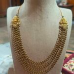 Traditional 8 Layer Black Beads With Lakshmi Design Pendants