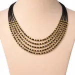 Elegant Multi-Layer Black & Gold Beaded Necklace