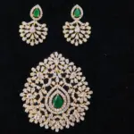 Grand Emerald Green CZ Pendant Set – Diamond Look Party Wear Jewellery