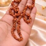 Golden Brown Stone Chip Necklace with Gold-Tone Clasp