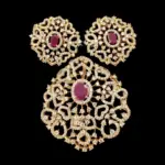 Grand Ruby CZ Pendant Set – Diamond Look Bridal & Party Wear Jewellery
