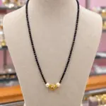Black Beaded Mangalsutra with Pearl & Gold Bead