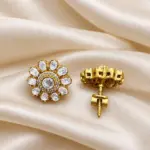 Clear Stone Floral Designer Stud Earrings