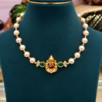 Cute Ganesha Pearl Choker – Gold Finish