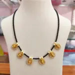 Designer Lakshmi Coin Pearl Black Beads Chain