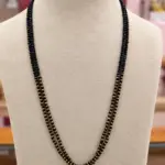 Double Line Black Beads Gold-Plated Mangalsutra Chain