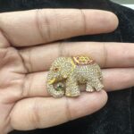 Elephant Brooch in CZ Stone