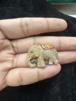 Elephant Brooch in CZ Stone