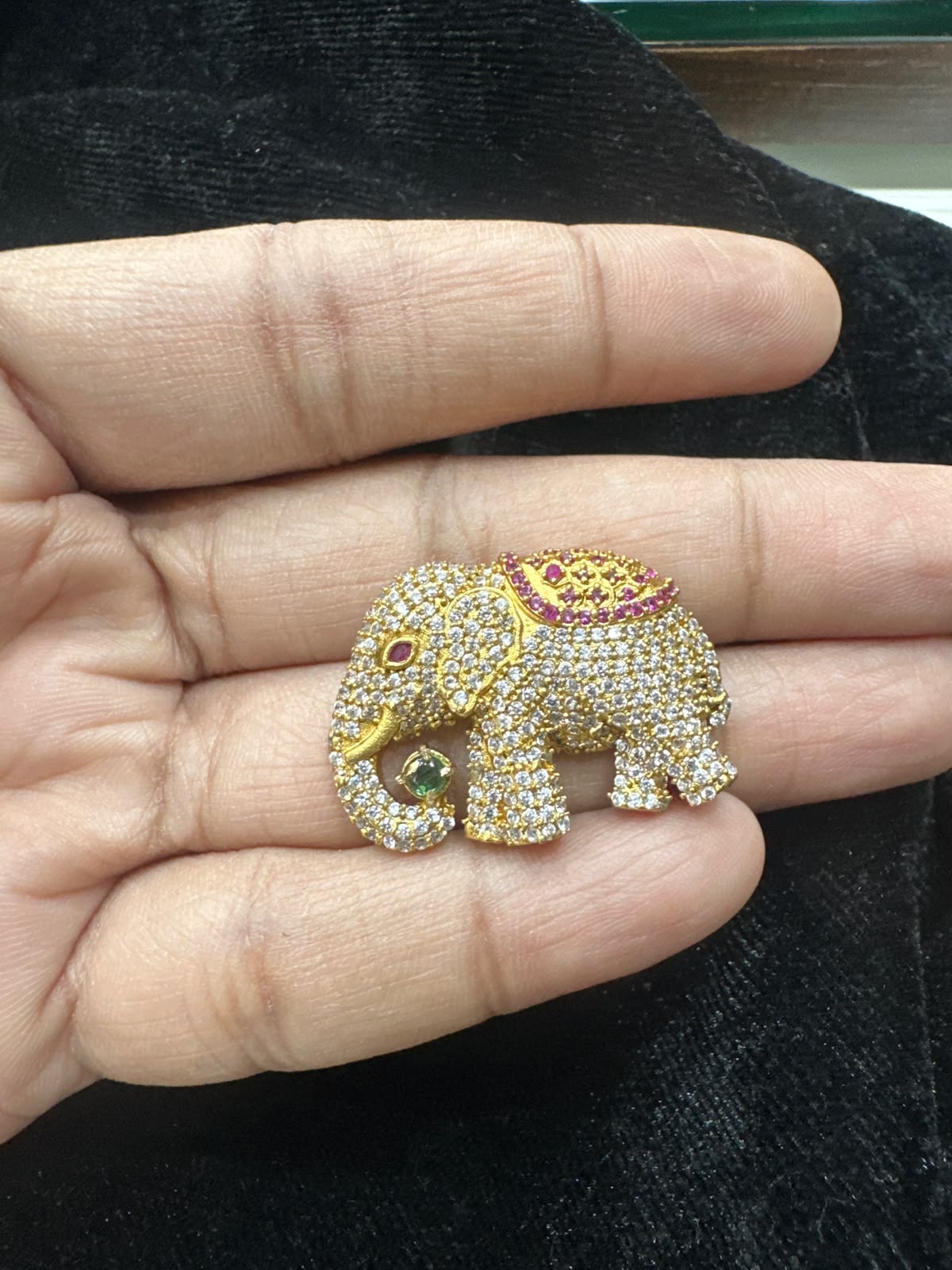 elephant-brooch Elephant Brooch in CZ Stone - Image 1