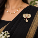 Ruby Elephant Brooch – Golden Stone Premium Crystal Brooch - Image 2
