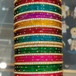 Navratri Special 9-Color Glass Bangles with CZ Stones (36 Glass Bangles + 20 Gold Stone Bangles)