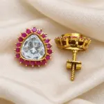 Ruby Stone CZ Stud Earrings