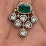 Elegant Emerald Green CZ Stone Chandelier Pendant