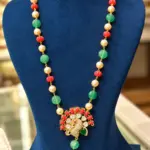 Elegant Multicolor Beaded Peacock Pendant Long Necklace