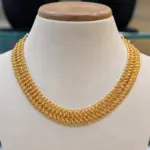Gold Polish Handcrafted Multi-Row Mesh Chain Choker Necklace