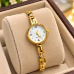 Stylish Gold-Tone Openable Quartz Bracelet Watch