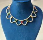 Premium Pearl Necklace with Multicolor Gemstone Accents - Image 2