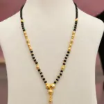 Traditional Gold-Tone Black Beads Mangalsutra with Decorative Gold Beads