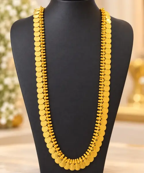 Traditional Lakshmi Kasumala Gold Coin Necklace